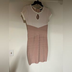 Pink and white fabric VENUS mini dress